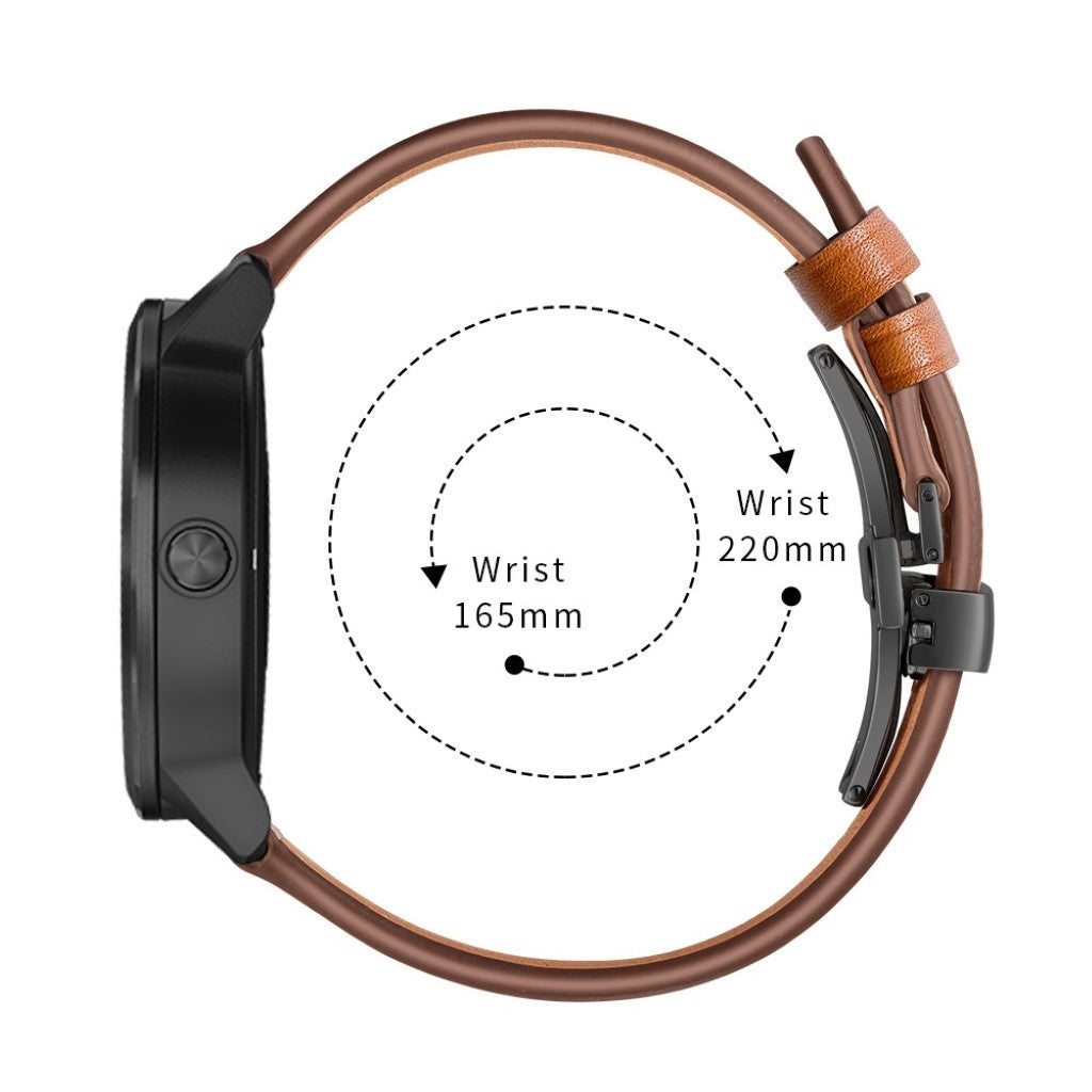 Fed Garmin Vivoactive 3 / Garmin Vivomove HR Ægte læder Rem - Brun#serie_5