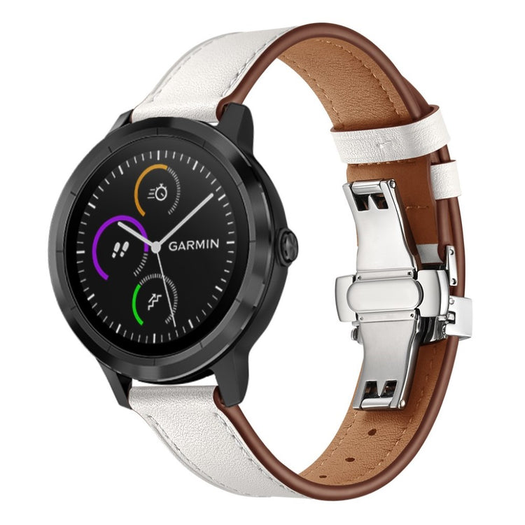 Fed Garmin Vivoactive 3 / Garmin Vivomove HR Ægte læder Rem - Hvid#serie_7