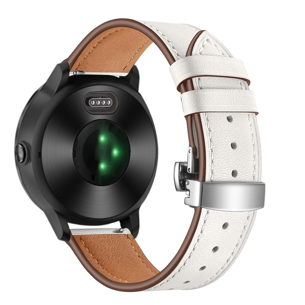 Fed Garmin Vivoactive 3 / Garmin Vivomove HR Ægte læder Rem - Hvid#serie_7
