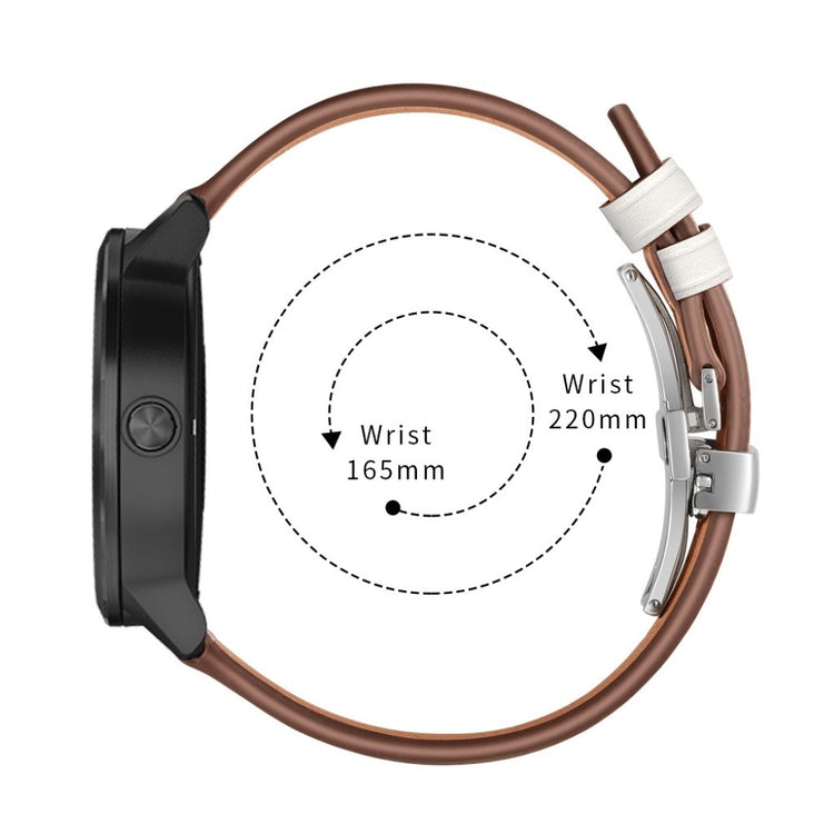 Fed Garmin Vivoactive 3 / Garmin Vivomove HR Ægte læder Rem - Hvid#serie_7