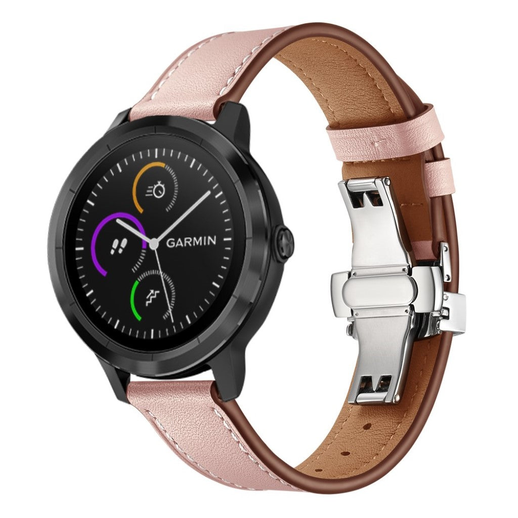 Fed Garmin Vivoactive 3 / Garmin Vivomove HR Ægte læder Rem - Pink#serie_8