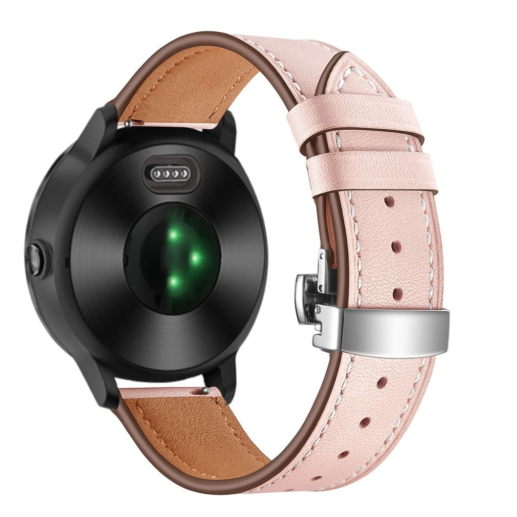 Fed Garmin Vivoactive 3 / Garmin Vivomove HR Ægte læder Rem - Pink#serie_8