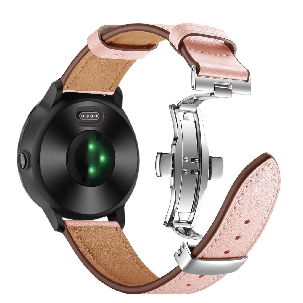 Fed Garmin Vivoactive 3 / Garmin Vivomove HR Ægte læder Rem - Pink#serie_8