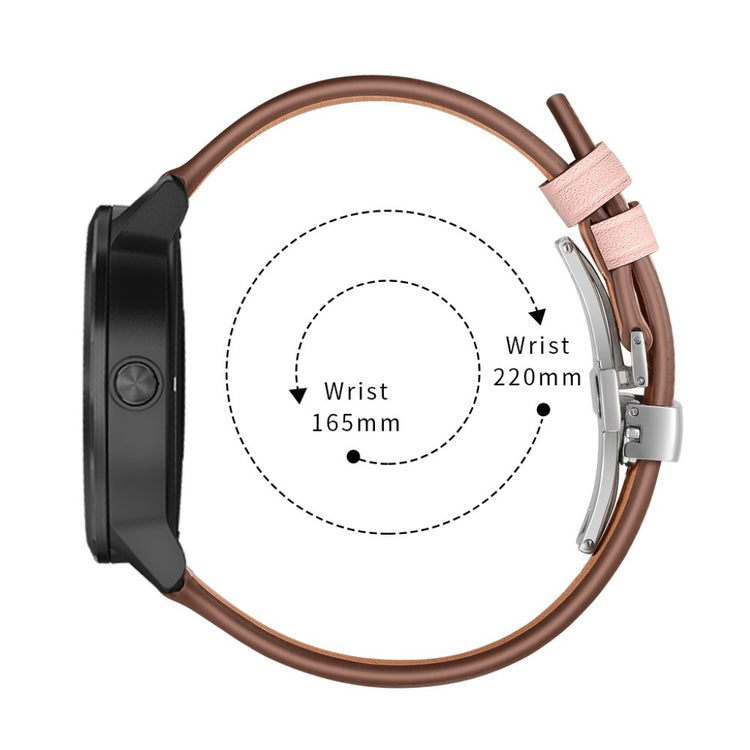 Fed Garmin Vivoactive 3 / Garmin Vivomove HR Ægte læder Rem - Pink#serie_8