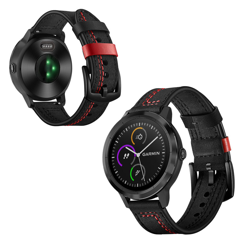 Fed Garmin Vivoactive 3 / Garmin Vivomove HR Γgte lΓ¦der Rem - Sort#serie_1