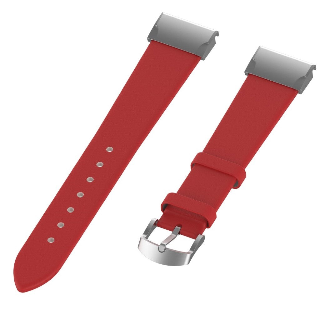Tidsløst Garmin Fenix 6S / Garmin Fenix 5S Ægte læder Rem - Rød#serie_3