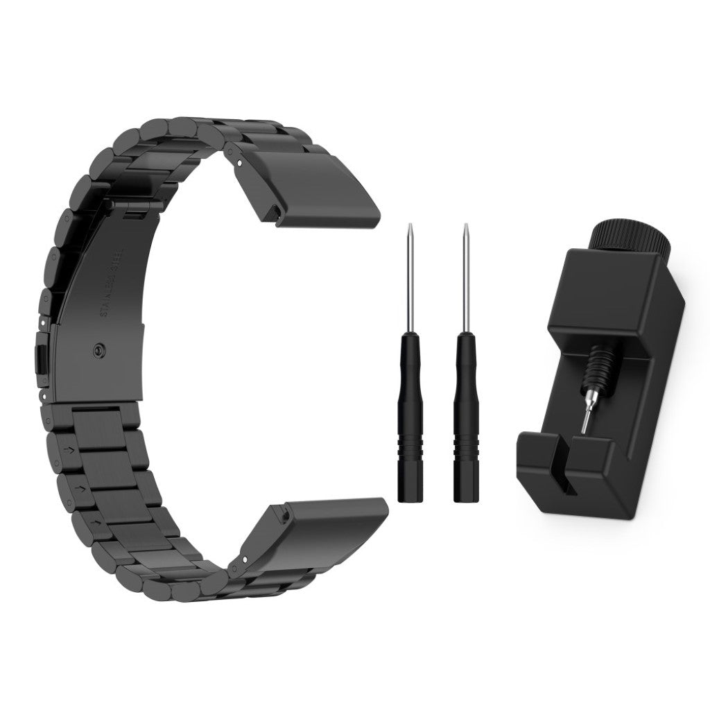 Mega komfortabel Universal Garmin Metal Rem - Sort#serie_1