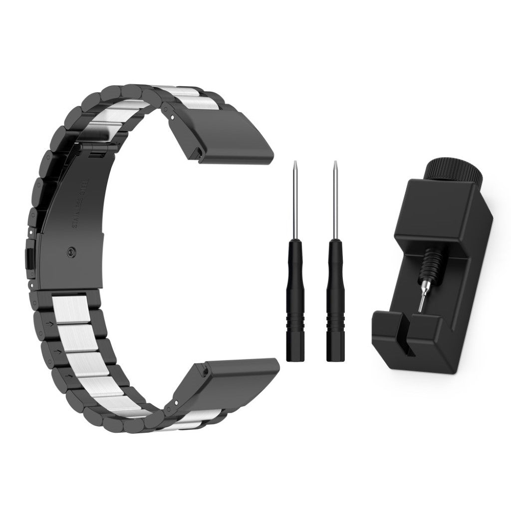 Mega komfortabel Universal Garmin Metal Rem - Sort#serie_2