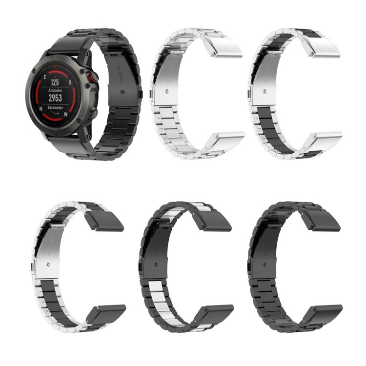 Mega komfortabel Universal Garmin Metal Rem - Sølv#serie_5