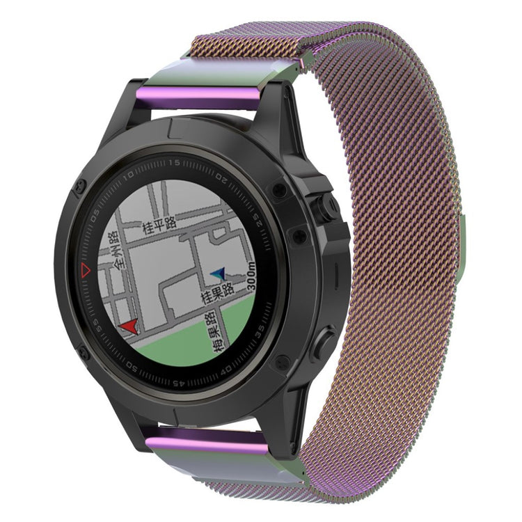 Stilfuld Garmin Fenix 5X / Garmin Tactix Charlie Metal Rem - Flerfarvet#serie_1