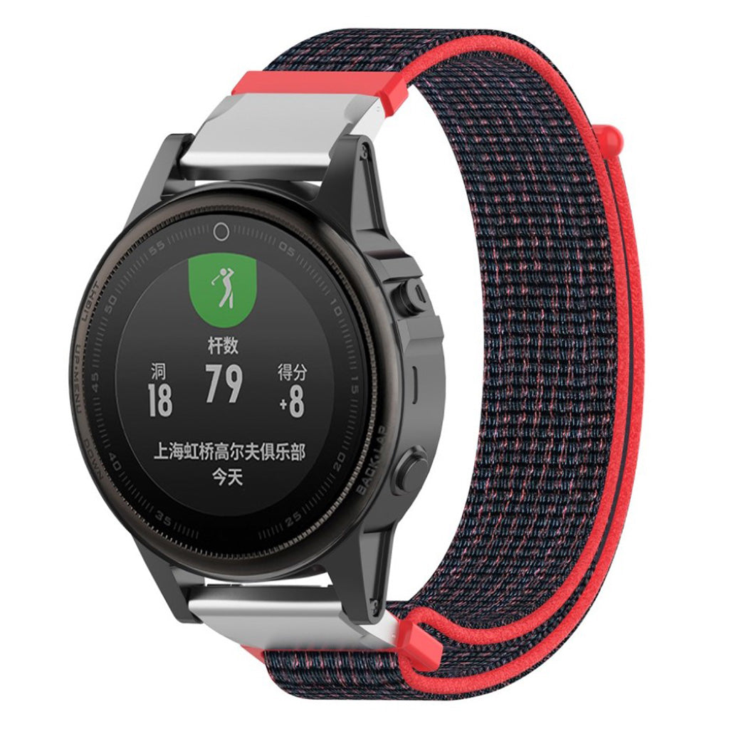 Mega holdbart Garmin Fenix 5S Nylon Rem - RΓΈd#serie_1
