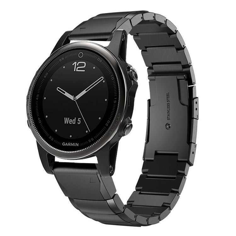 Meget holdbart Garmin Fenix 5S Metal Rem - Sort#serie_1