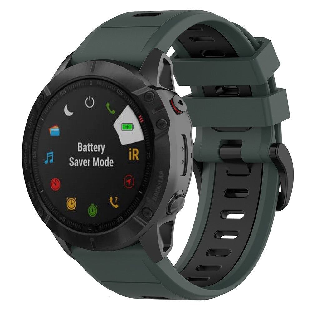 Vildt nydelig Garmin Fenix 7S Silikone Rem - Grøn#serie_3