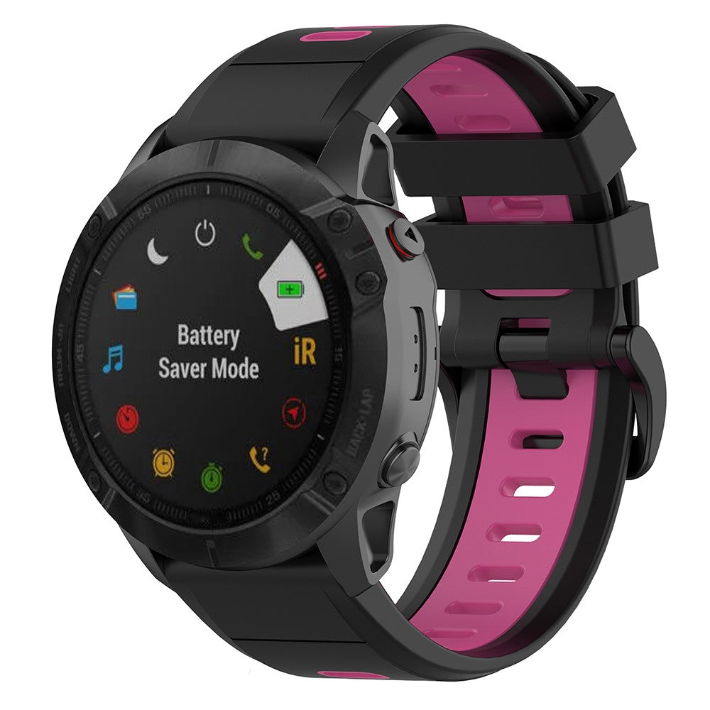 Vildt nydelig Garmin Fenix 7S Silikone Rem - Sort#serie_8