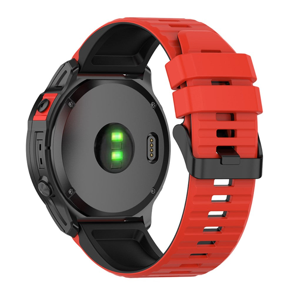 Glimrende Garmin Fenix 7X Silikone Rem - Rød#serie_6