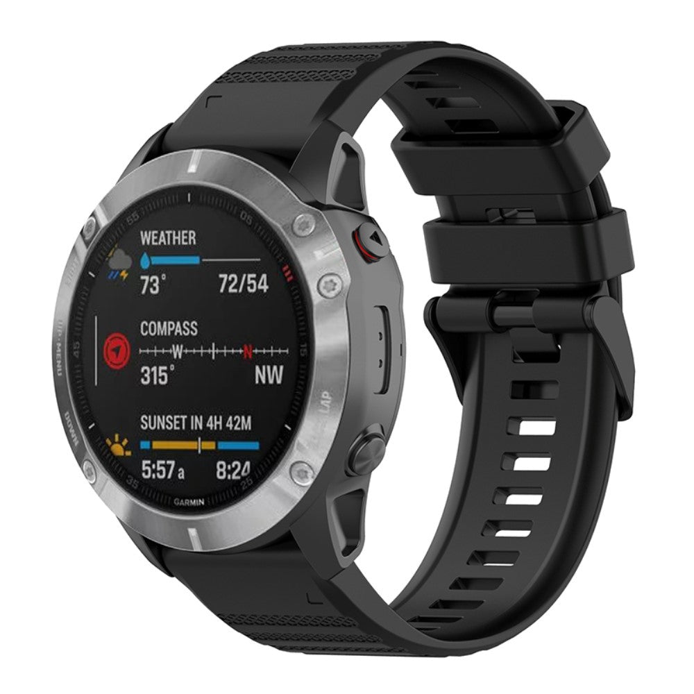 Rigtigt smuk Universal Garmin Silikone Urrem - Sort#serie_3