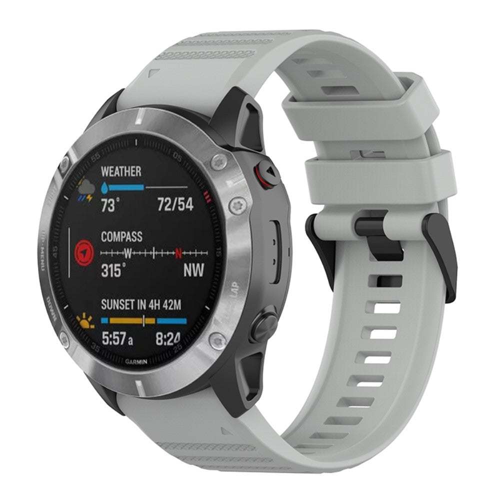 Rigtigt smuk Universal Garmin Silikone Urrem - Sølv#serie_6
