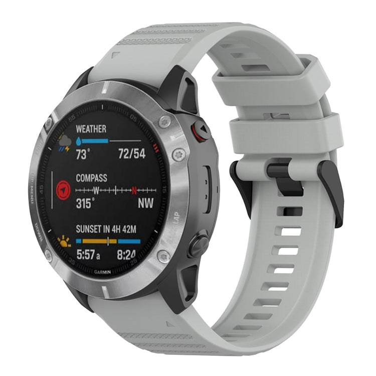 Rigtigt smuk Universal Garmin Silikone Urrem - Sølv#serie_6