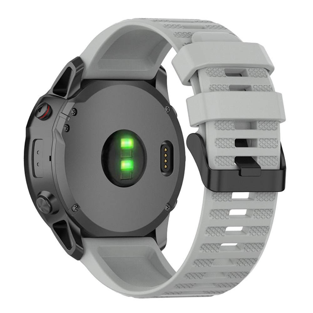 Rigtigt smuk Universal Garmin Silikone Urrem - Sølv#serie_6