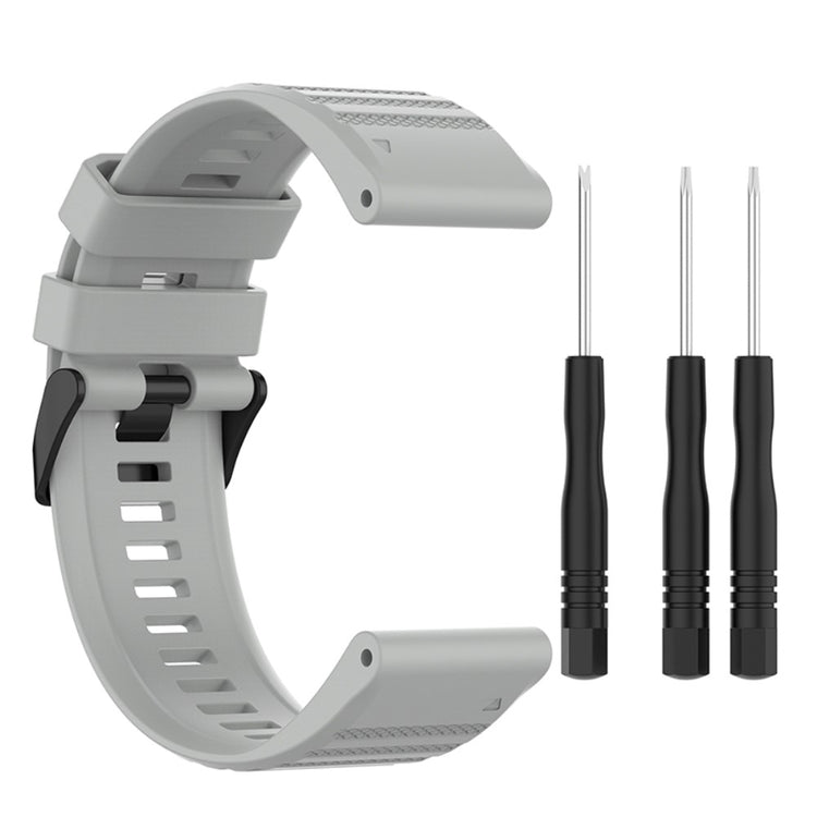 Rigtigt smuk Universal Garmin Silikone Urrem - Sølv#serie_6