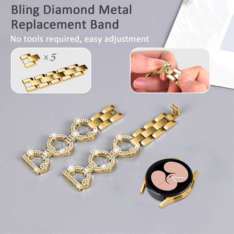 Garmin Vivoactive 3 / Garmin Vivoactive 3 Music Metal og Rhinsten Rem - Guld#serie_2