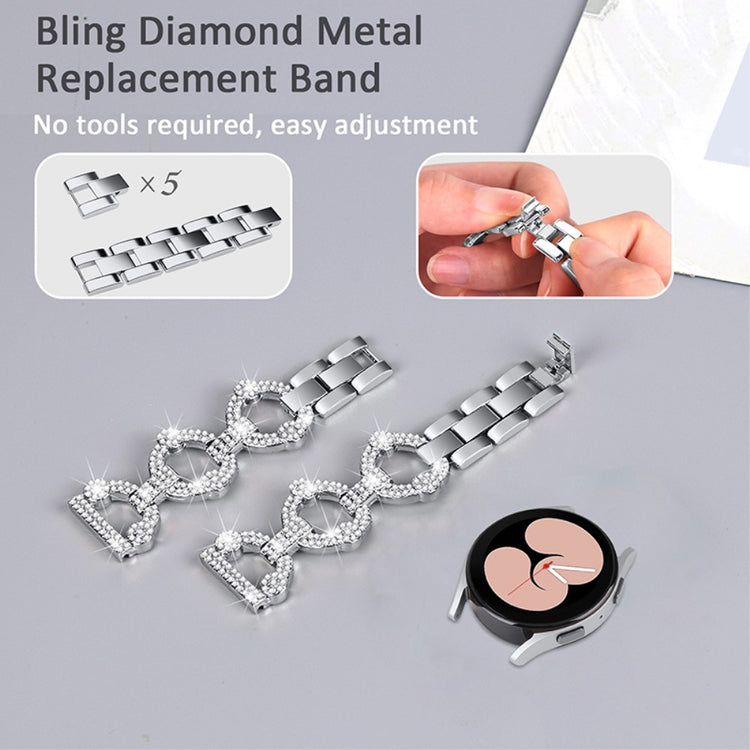 Garmin Vivoactive 3 / Garmin Vivoactive 3 Music Metal og Rhinsten Rem - Sølv#serie_5