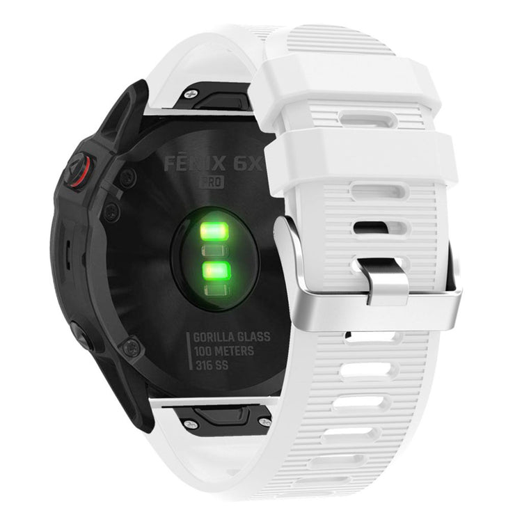 Sejt Garmin Fenix 6X Silikone Rem - Hvid#serie_2