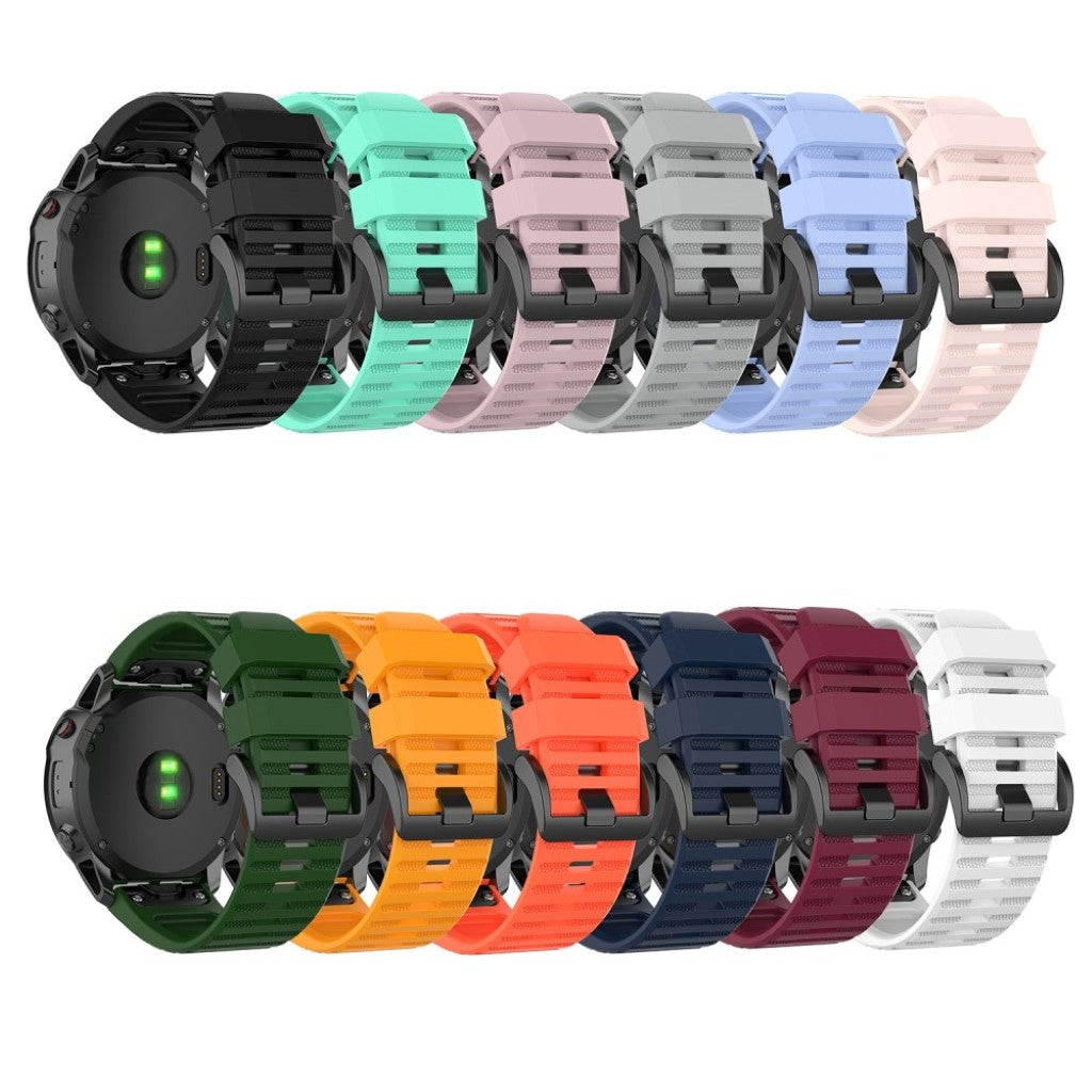 Helt vildt cool Garmin Fenix 6X Silikone Rem - Sort#serie_1
