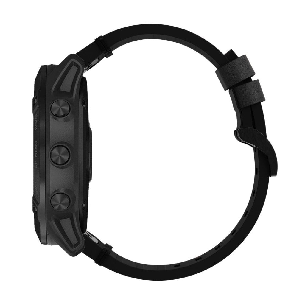 Helt vildt komfortabel Garmin Fenix 6X Ægte læder Rem - Sort#serie_1
