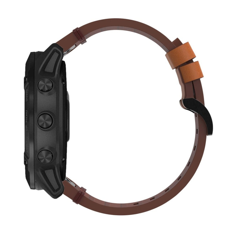 Helt vildt komfortabel Garmin Fenix 6X Ægte læder Rem - Brun#serie_2