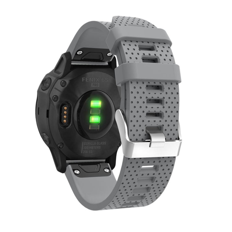 Helt vildt nydelig Garmin Fenix 6S Silikone Rem - Sølv#serie_3