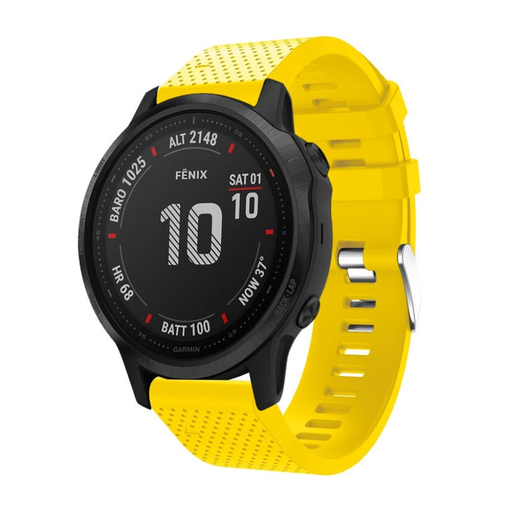 Helt vildt nydelig Garmin Fenix 6S Silikone Rem - Gul#serie_6