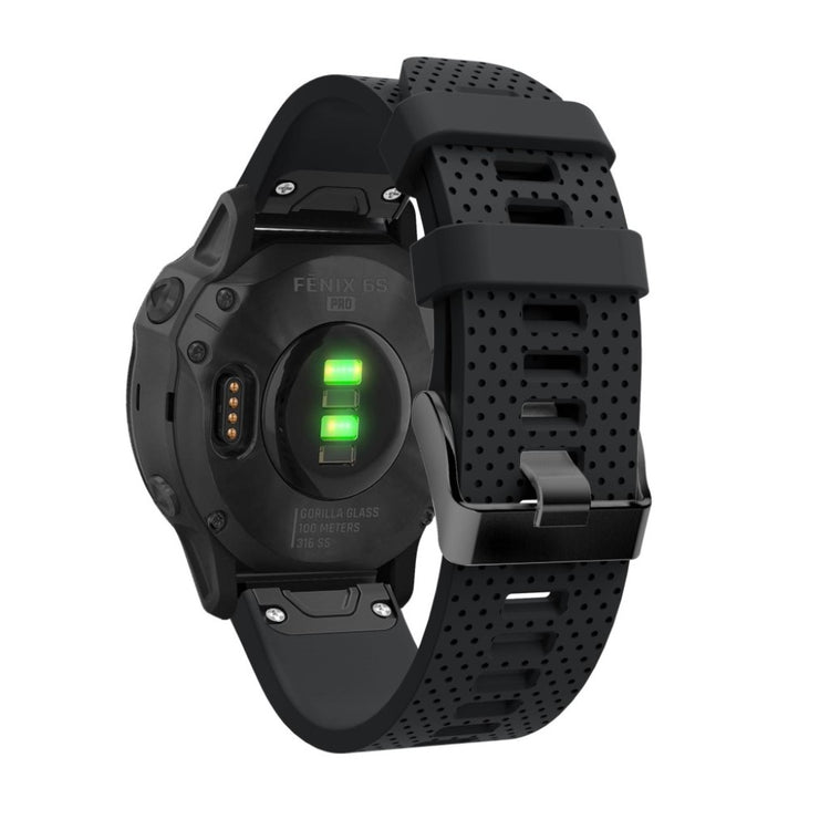 Helt vildt komfortabel Garmin Fenix 6S Silikone Rem - Sort#serie_1
