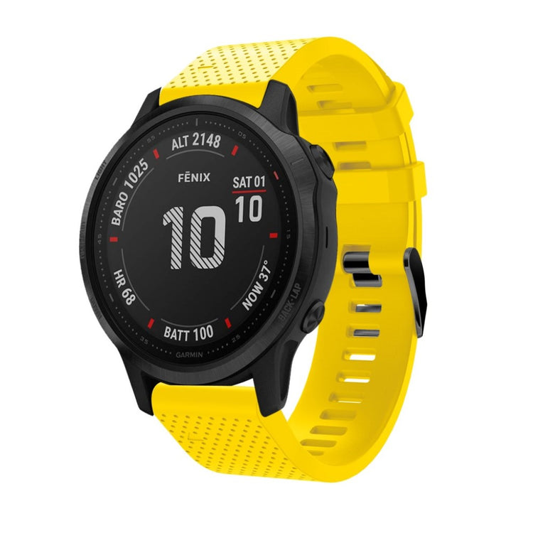 Helt vildt komfortabel Garmin Fenix 6S Silikone Rem - Gul#serie_5