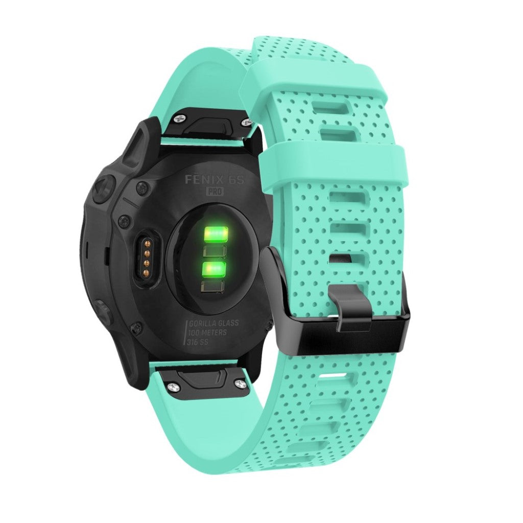Helt vildt komfortabel Garmin Fenix 6S Silikone Rem - Grøn#serie_8