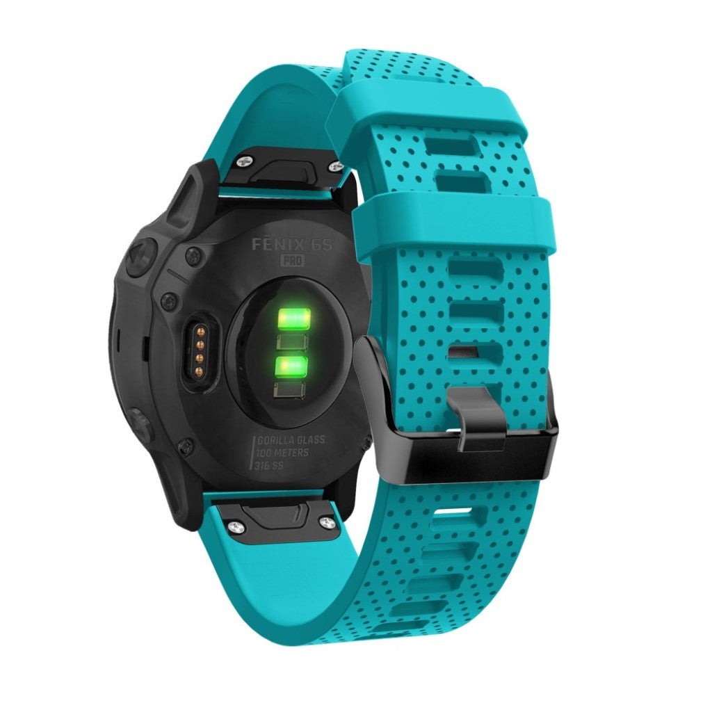 Helt vildt komfortabel Garmin Fenix 6S Silikone Rem - Grøn#serie_9