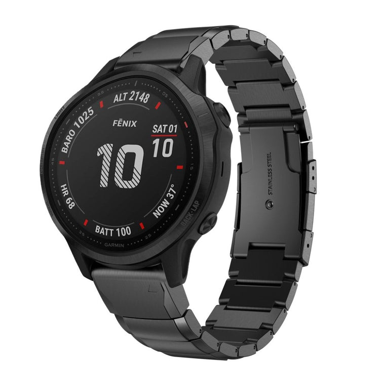 Skøn Garmin Fenix 6S Metal Rem - Sort#serie_1