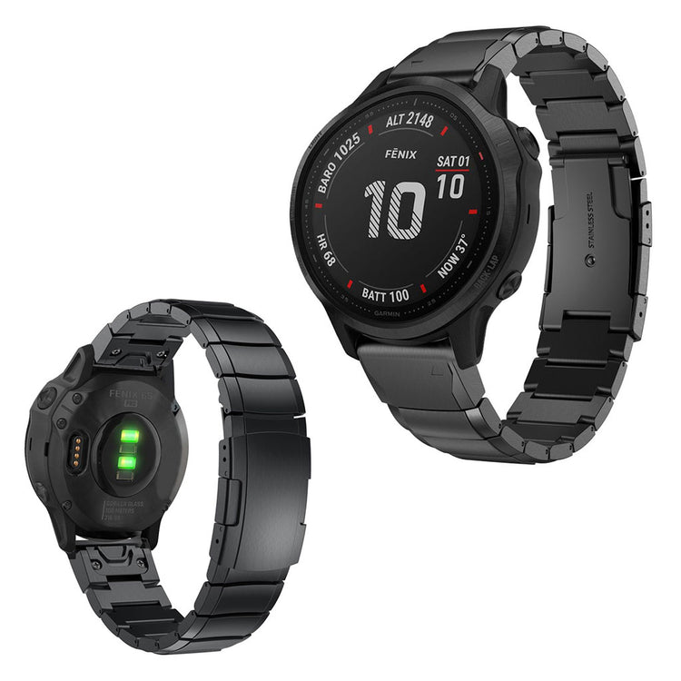 Skøn Garmin Fenix 6S Metal Rem - Sort#serie_1