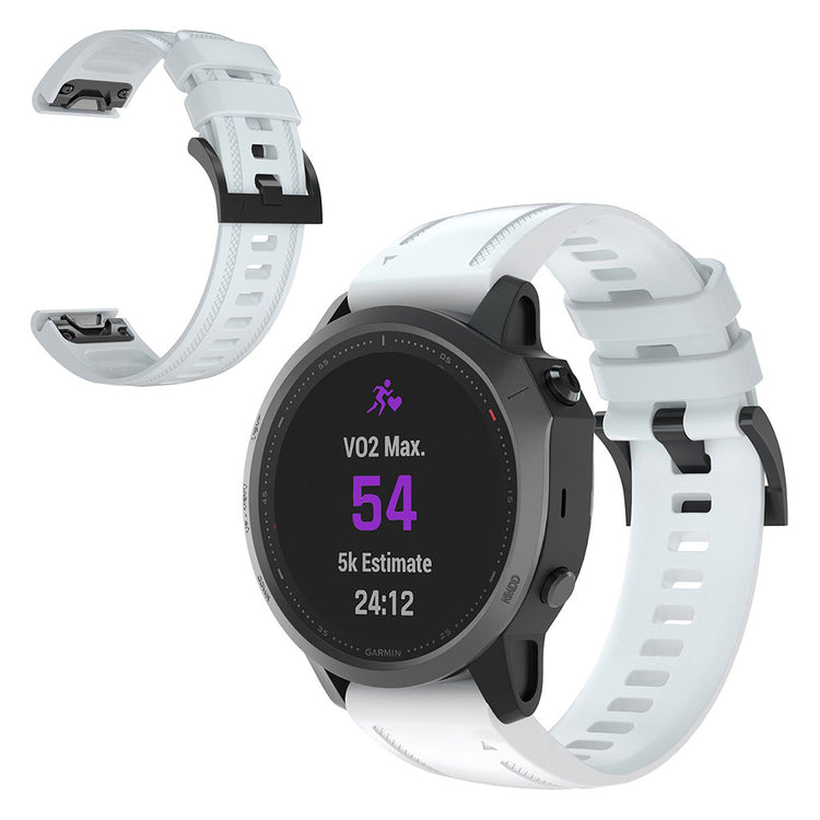 Smuk Garmin Fenix 6S Silikone Rem - Hvid#serie_2