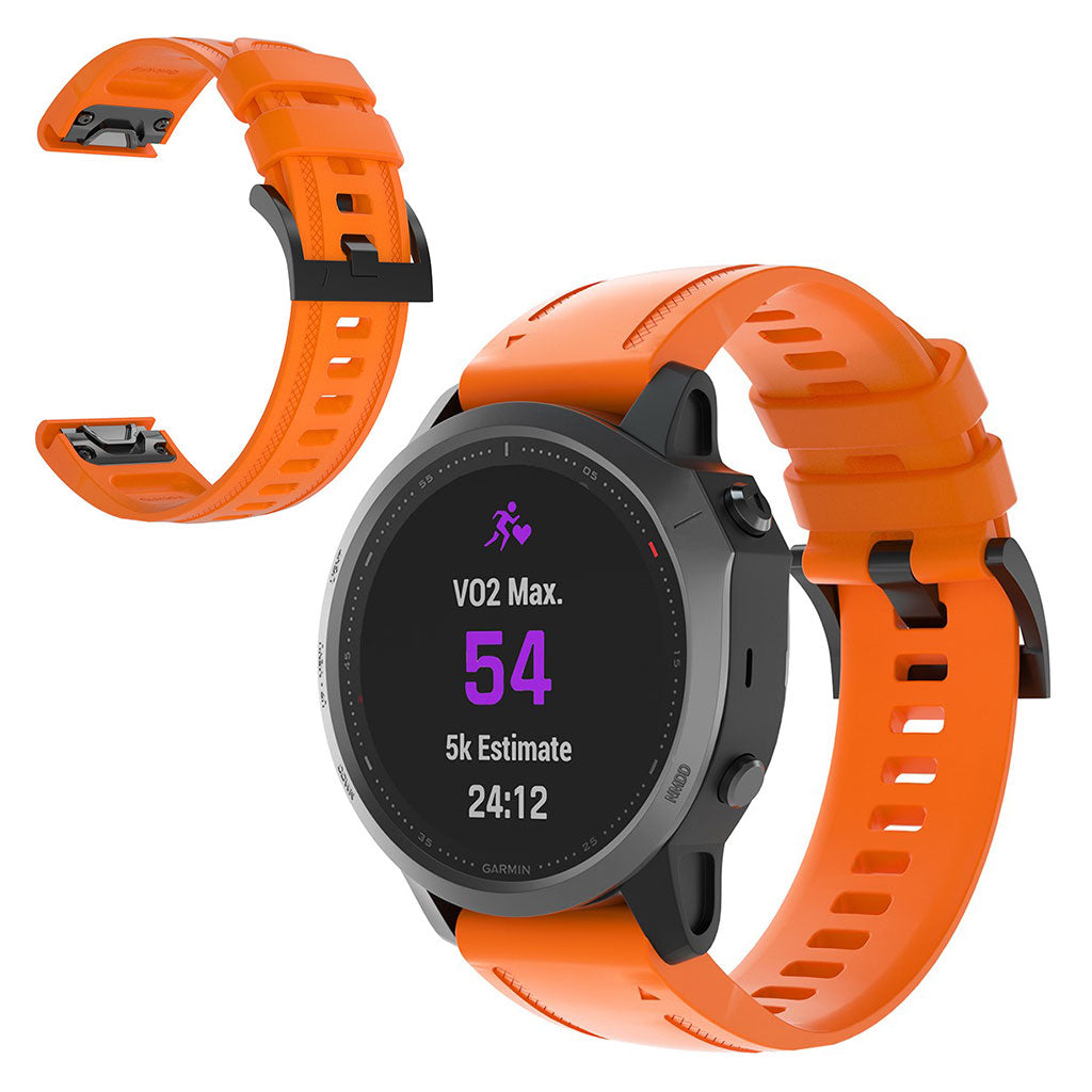 Smuk Garmin Fenix 6S Silikone Rem - Orange#serie_5