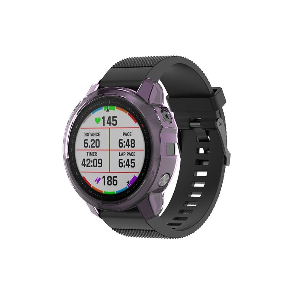 Garmin Fenix 6S / Garmin Fenix 6S Pro Gennemsigtig Silikone Bumper  - Lilla#serie_1