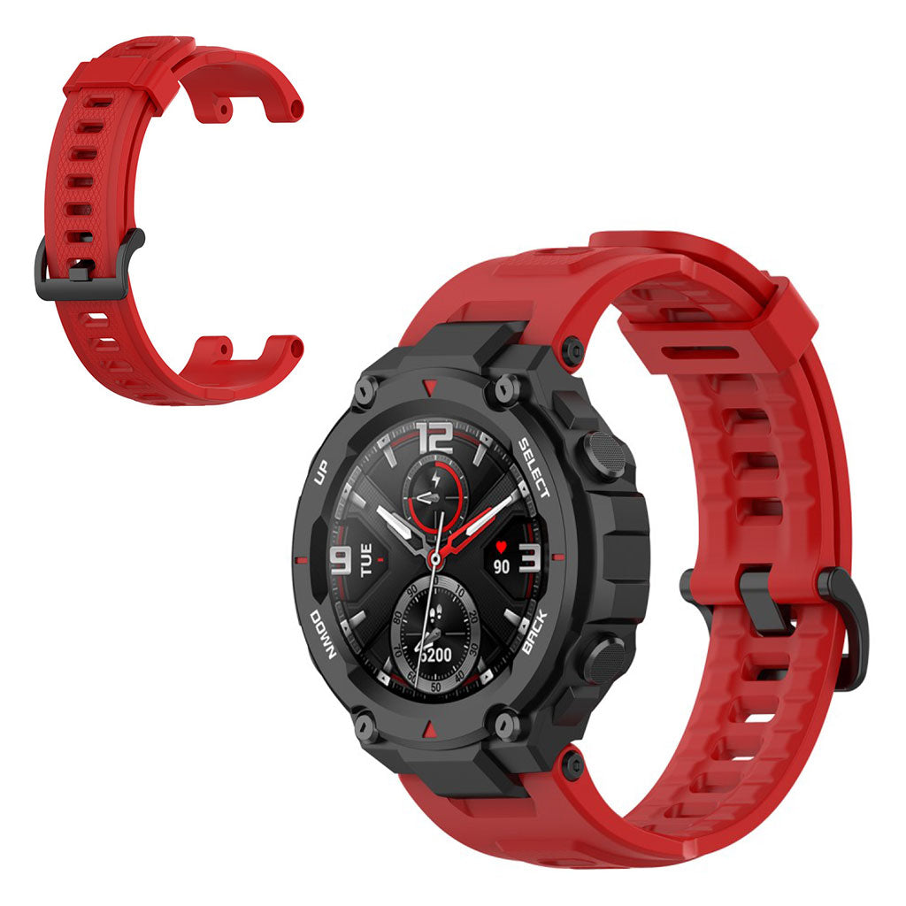 Meget komfortabel Amazfit T-Rex Silikone Rem - Rød#serie_6