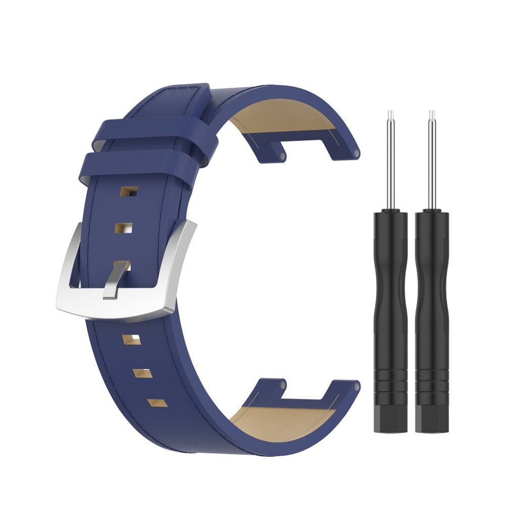 Udsøgt Amazfit T-Rex Ægte læder Rem - Blå#serie_4