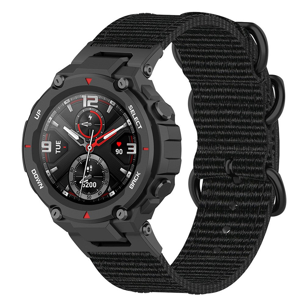 Meget nydelig Amazfit T-Rex Pro / Amazfit Ares Stof Urrem - Sort#serie_3