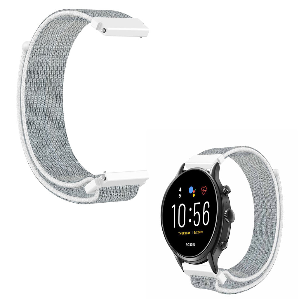 Helt vildt smuk Fossil Gen 5 Nylon Rem - SΓΈlv#serie_1
