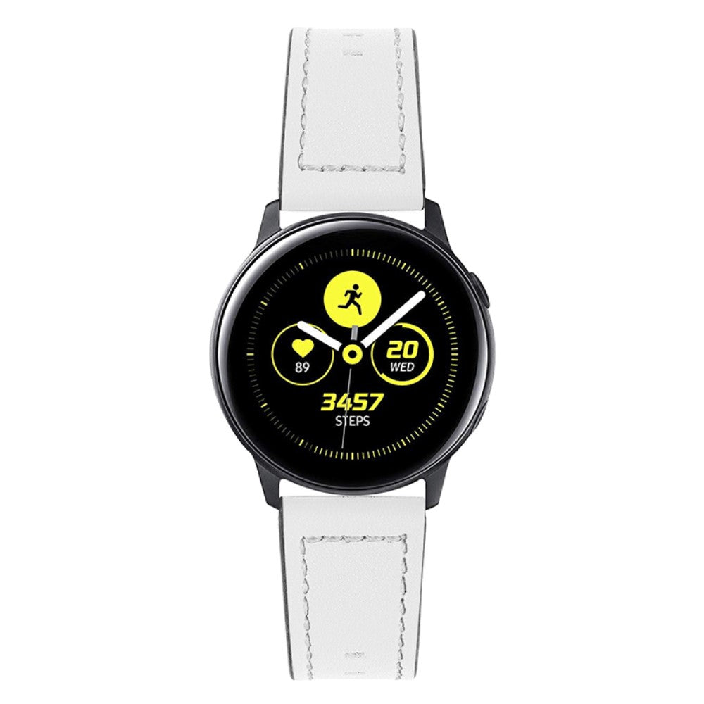 Haylou Solar LS05 / Xiaomi Mi Watch Color Sports Γgte lΓ¦der Rem - Hvid#serie_1