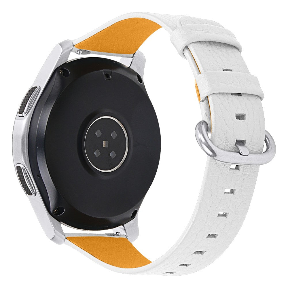 Haylou Solar LS05 / Xiaomi Mi Watch Color Γgte lΓ¦der Rem - Hvid#serie_1