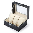 Watch display case and storage organizer box with 3 slots