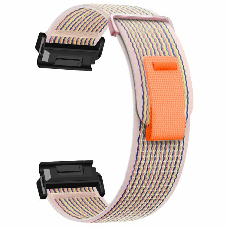 Watch Band for Garmin Fenix 7 / 6 / 5 Replacement Nylon Adjustable Loop Fastener Strap - Pink+Pink#serie_3