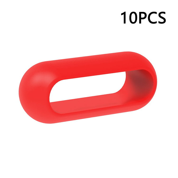 10Pcs Xiaomi Smart Band 8 Pro Watch Band Silicone Holder Loop Watch Strap Fastener Ring - Black - Rød#serie_7